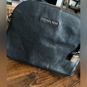 Michael Kors Black Saffiano Leather Cindy Crossbody with Gold Chain